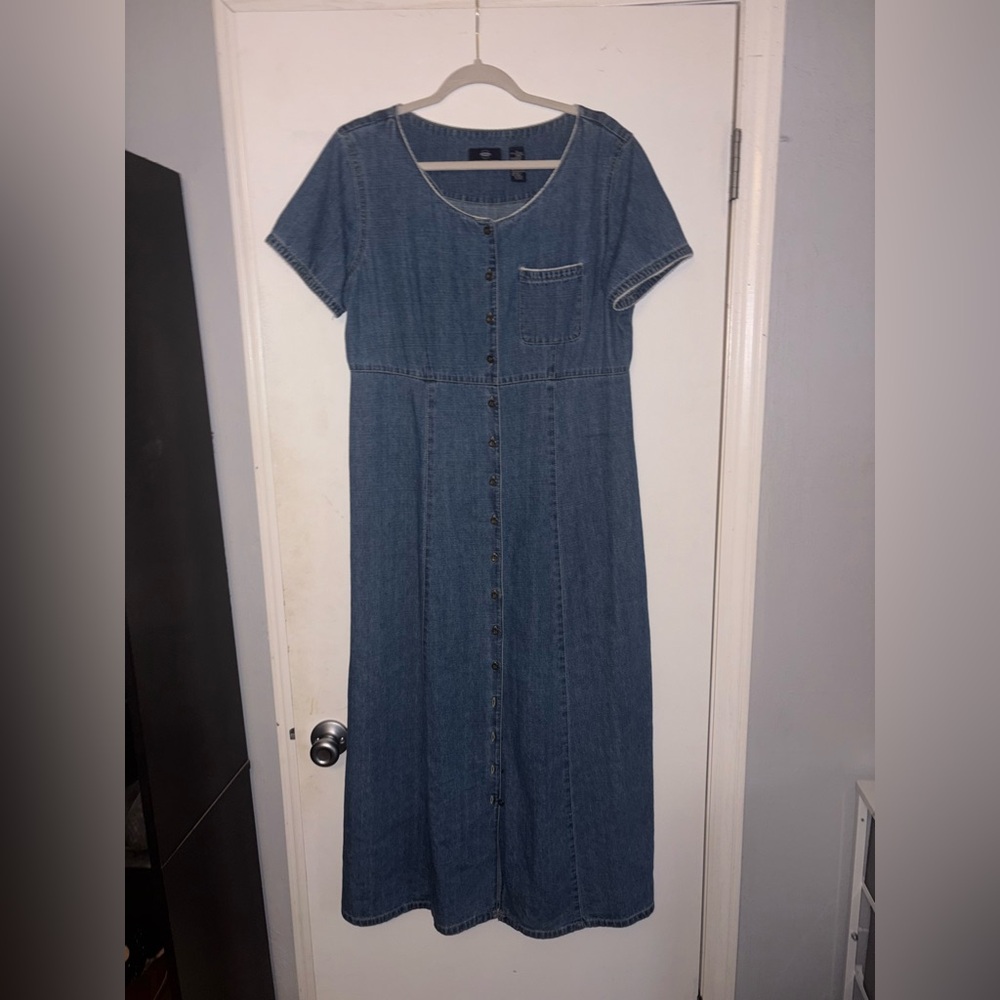 Blue Denim Button-Down Dress